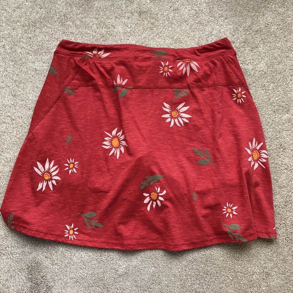 Toad and Co Skort Women Medium Red Floral Granola Girl Gorpcore Outdoors Sporty - Picture 7 of 7